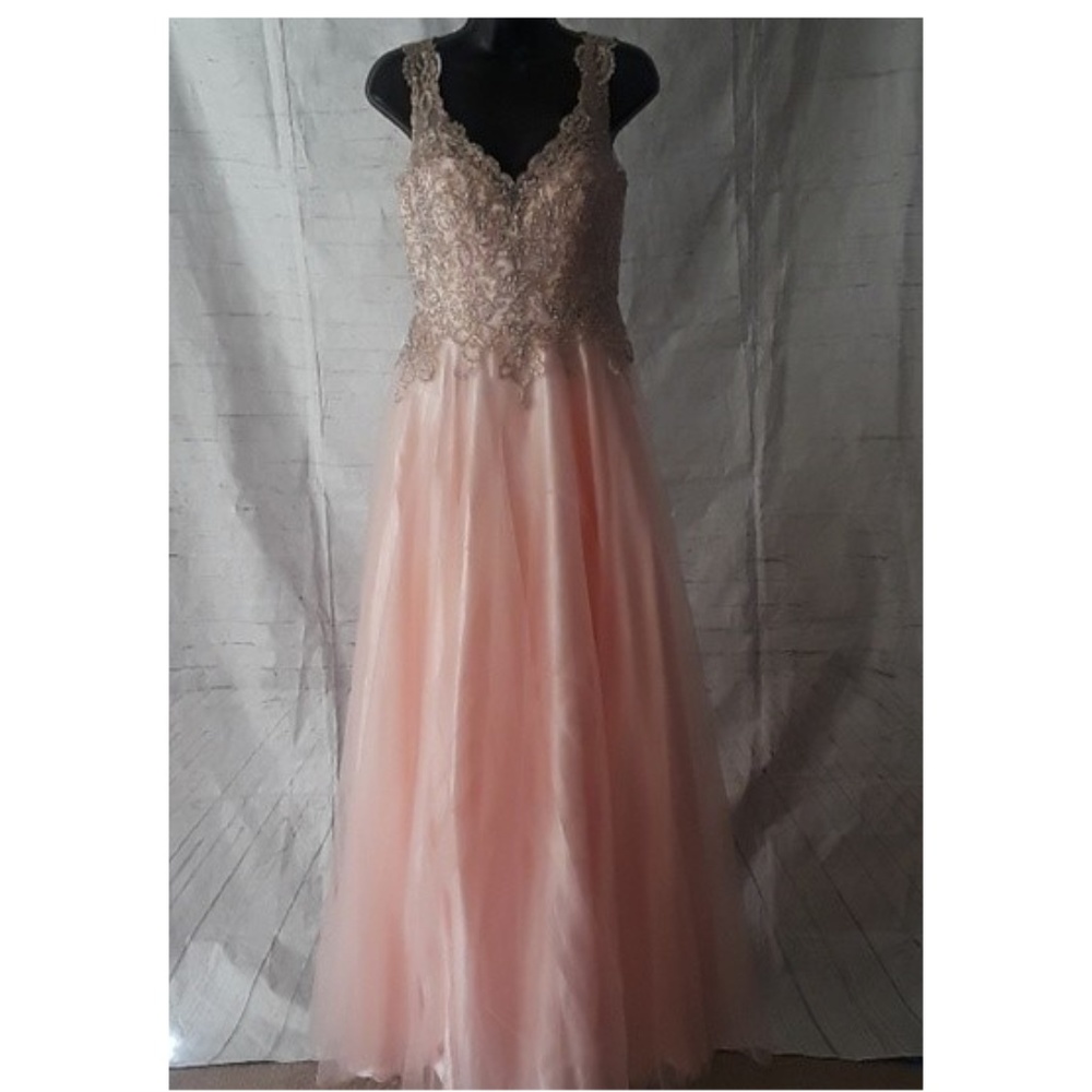 Aspeed hand beaded V neck prom dress